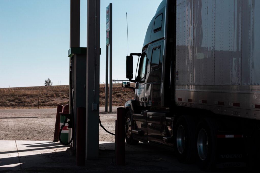 Truck at pump