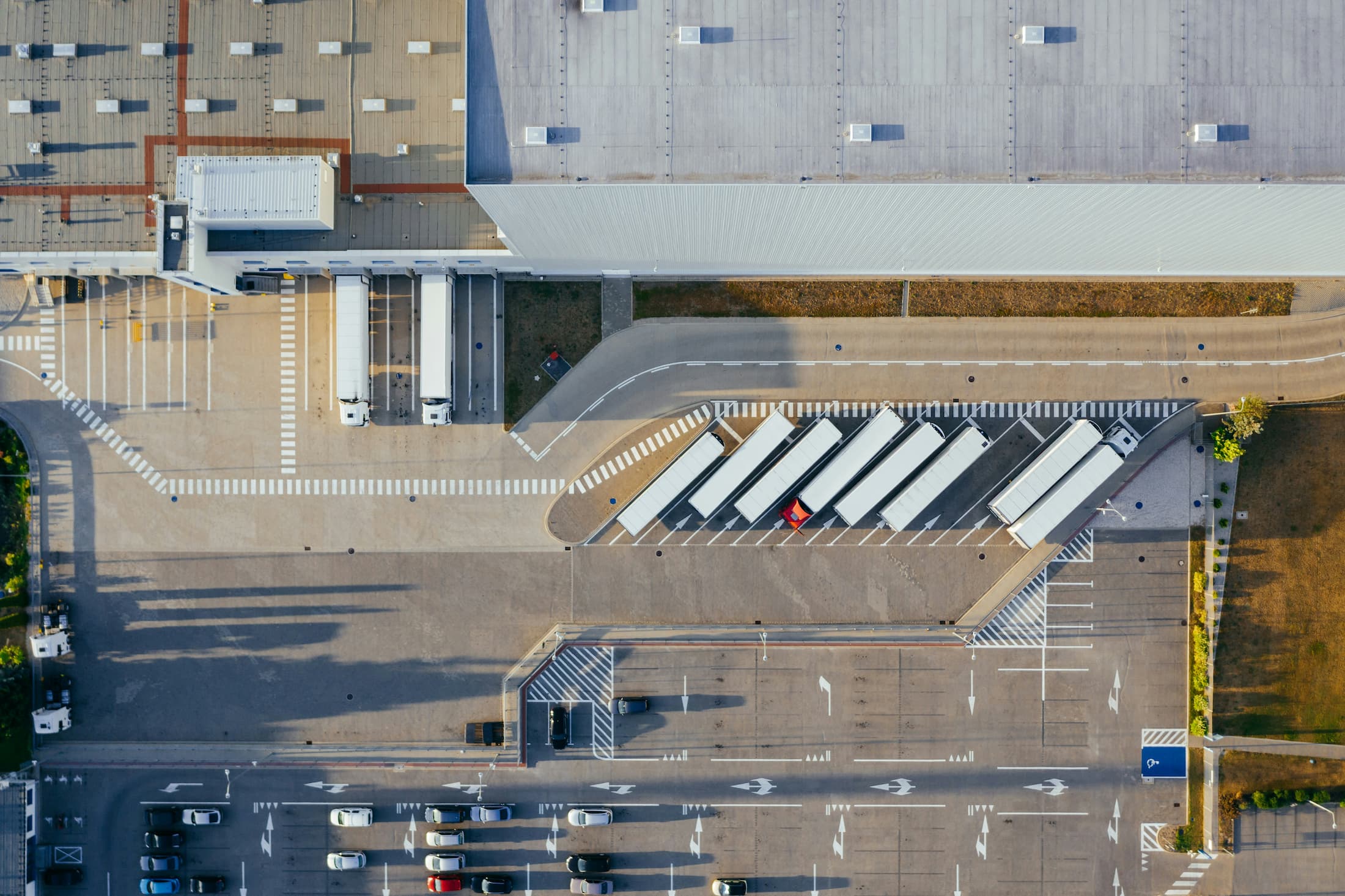 trucks in loading dock 